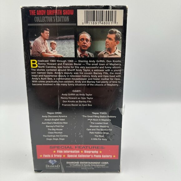 The Andy Griffith Show Collectors Edition 2-Pack VHS Set B&W Episodes - Picture 3 of 3